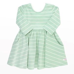 NWT Ruffle Butts 6-12m Tea Green Stripe Twirl Dress
